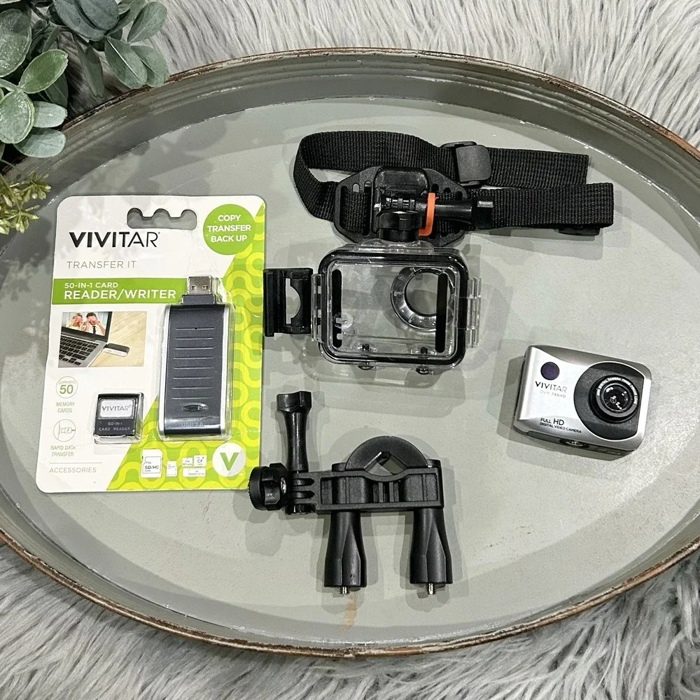 Vivitar DVR 786HD Full HD Action Camcorder‎ w/ Waterproof Case-Bundle-Tested
